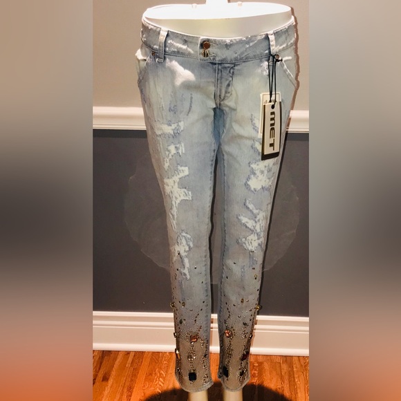 Met Jeans Made in Italy size 31 Rhinestones New - Picture 3 of 10